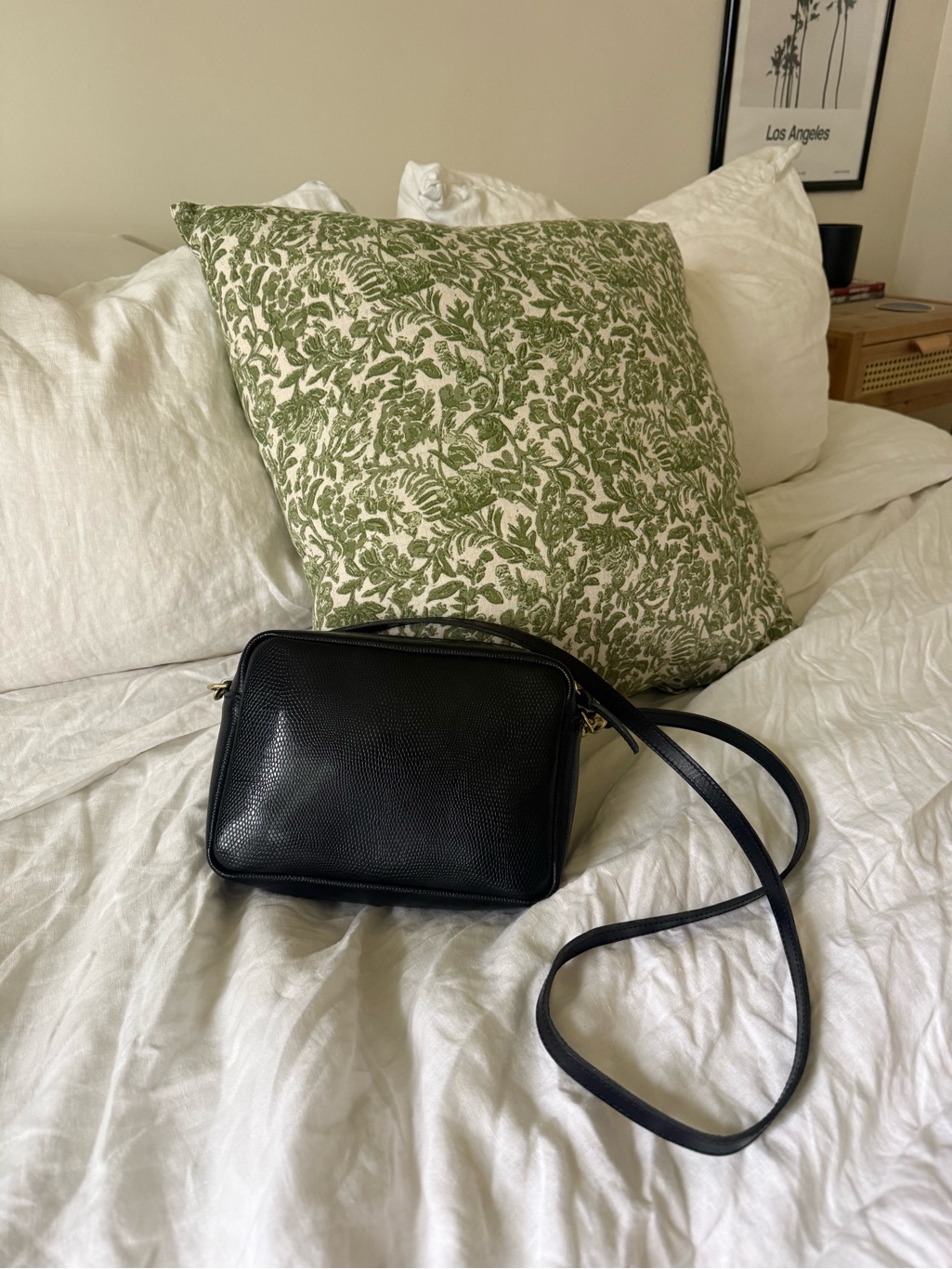 Clare V. Midi Sac Black Pebbled Leather Crossbody Bag